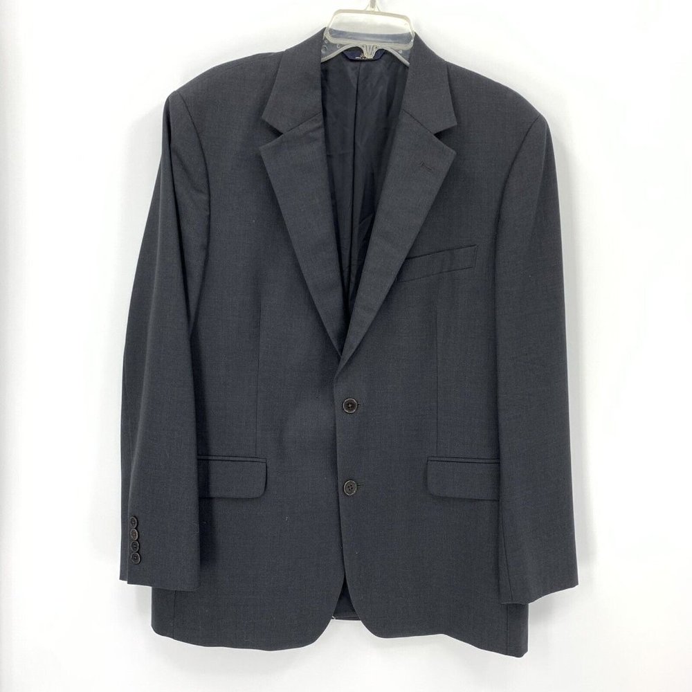 Brooks Brothers 346 Stretch Wool Lycra Blazer 2 Button Dark Gray Mens 41 Reg